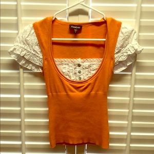 Bebe orange/white blouse